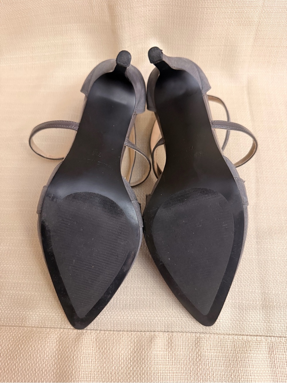 Nine West Gray Suede Pointed-Toe Crisscross Heels - Picture 6 of 7